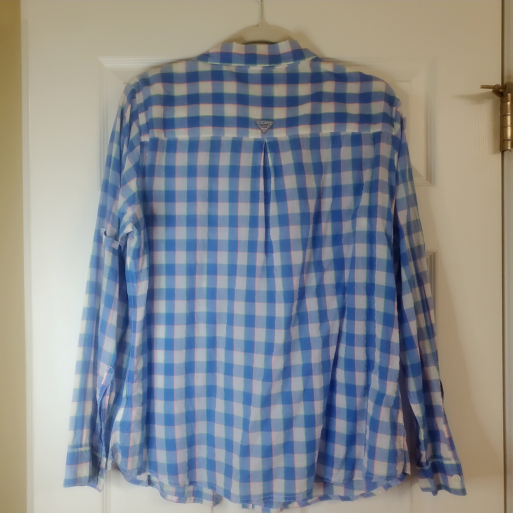 Columbia Blue and White Checkered Shirt - Picture 2 of 5